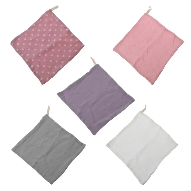 A5YC 23x23 Muslin Baby Woalls con fuertes toallas faciales absorbentes 5 colores