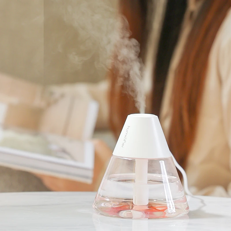 Umidificador de ar vulcão USB 260ml para mini purificador de ar de mesa doméstico