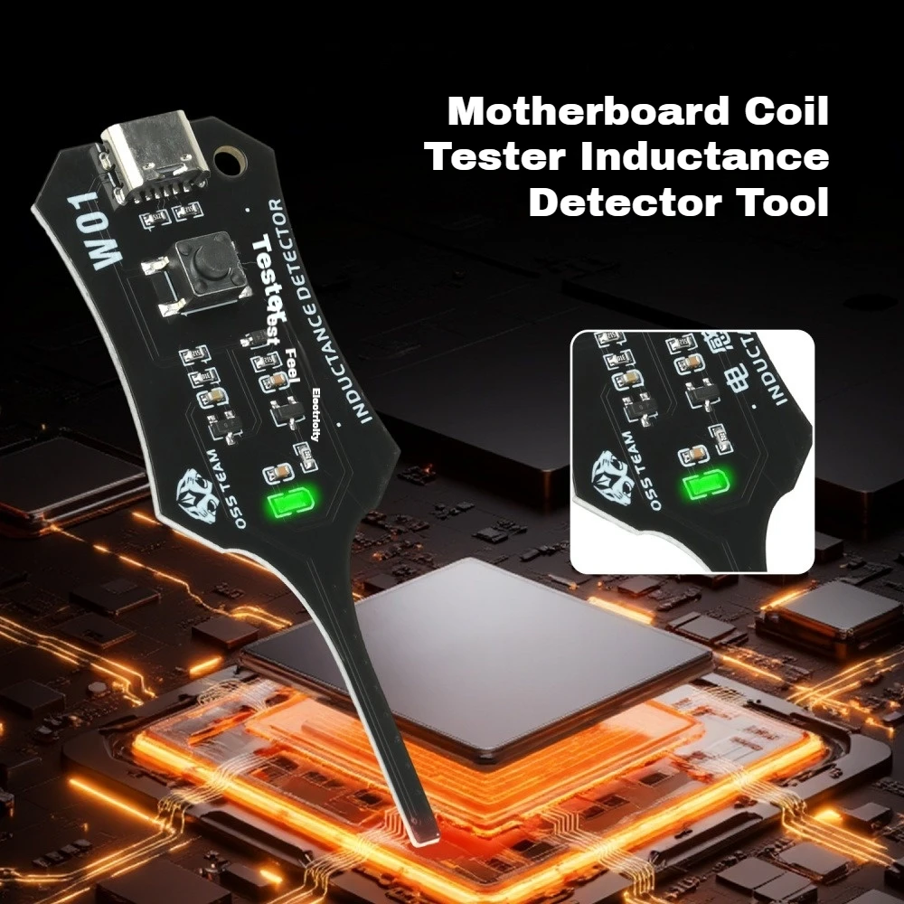 W01 Type-C Inductance Tester Motherboard Coil Tester for Mobile Phone Component Fault Detection and Diagnosis Repair Tool
