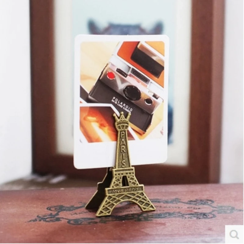 Vintage Metal Eiffel Tower Paris Memo Clip Message Holders Card Holder Photo Clip