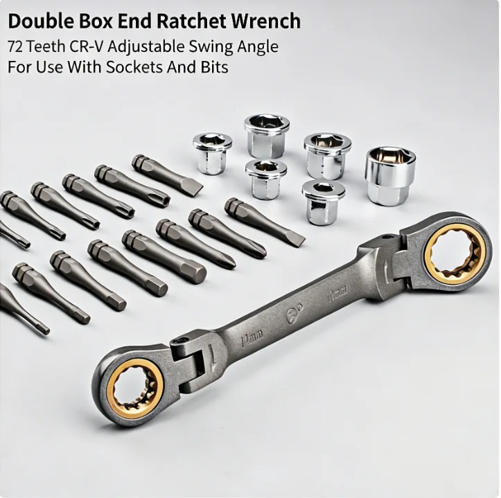 23pcs Multifunctional Ratchet Spanner Set Flexible Head Ratchet Double Box Wrench Socket Screwdriver Bits Auto Repairing Tool
