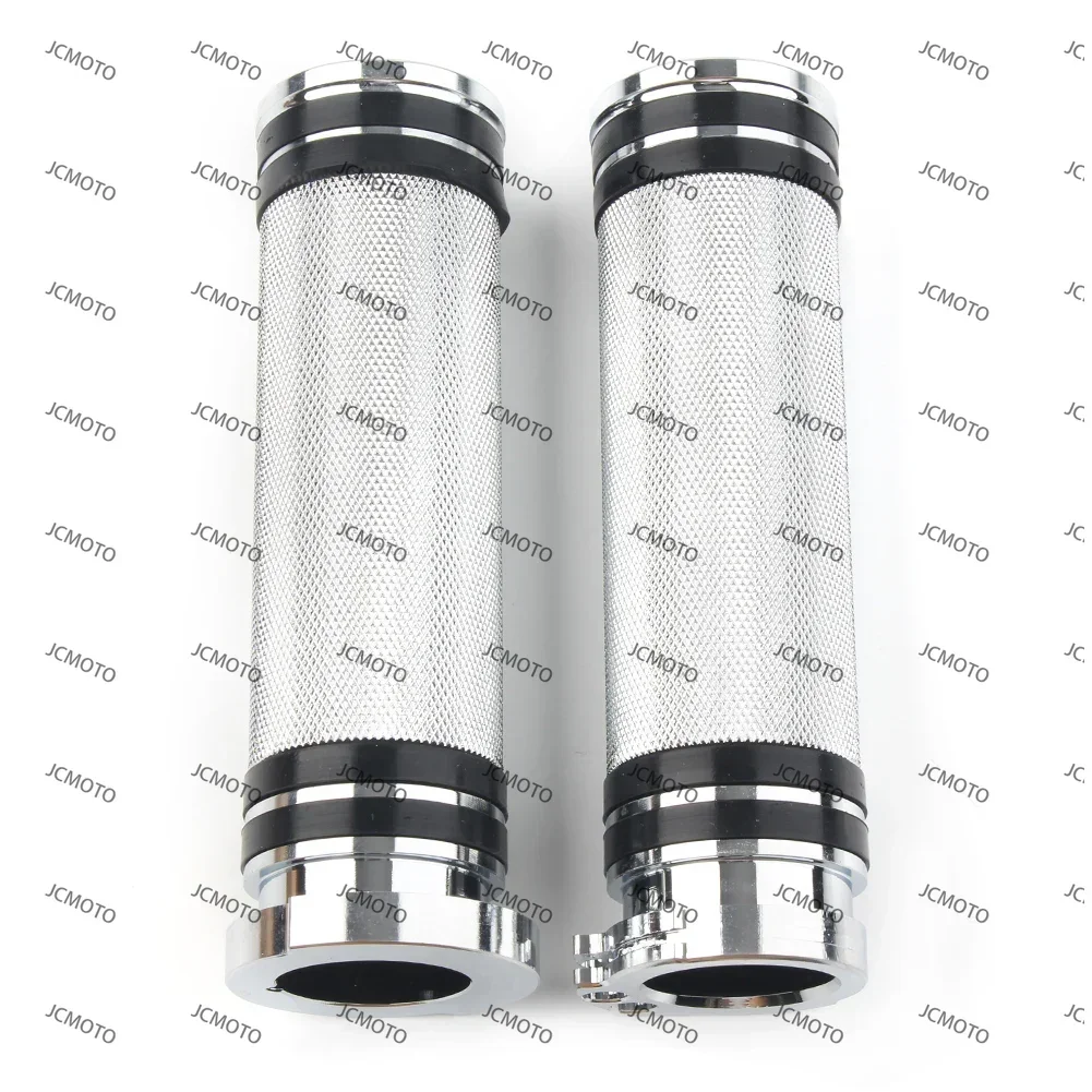 For Harley Sportster Dyna Softail V-Rod 1996-later & Touring 1996-2007 Chrome Motorcycle Handlebar Hand Grips 1''