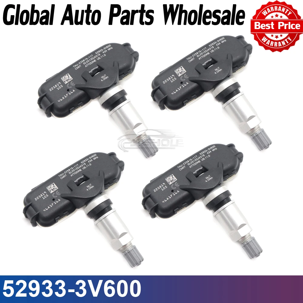 

1/4PCS 52933-3V600 Tire Pressure Monitor Sensor TPMS 52933-2Y450 For Kia Rio 2014/05-2020/06 For Hyundai Azera 2014/09-2017/02