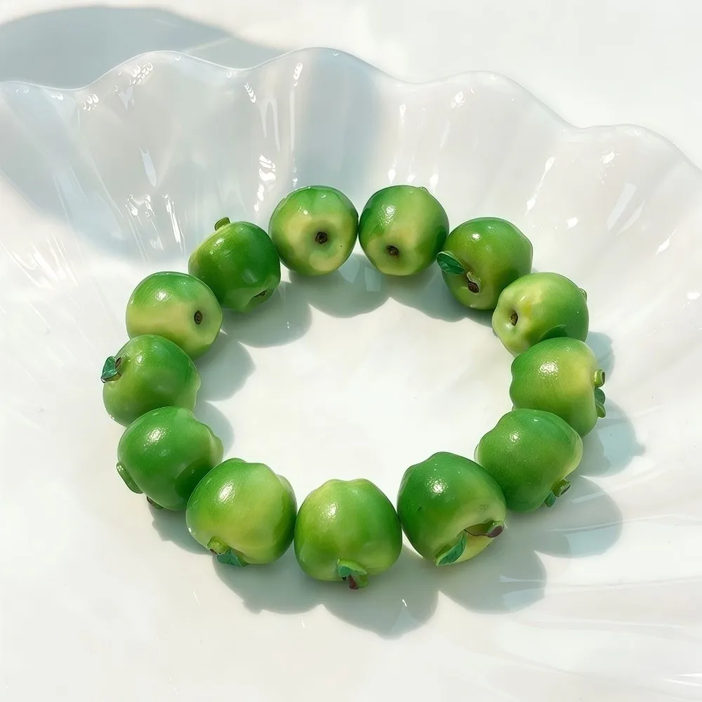 

Resin Fruit Resin Bracelet Cartoon Elastic Rope Summer Dopamine Wrist Jewelry Multi-color Mangosteen Y2K Beaded Bracelet