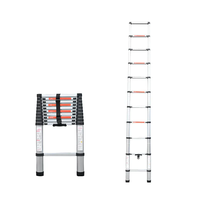 2-4.7mTelescoping Ladder Folding Ladders Aluminum Multi Purpose Household Thickening Extension Ladder