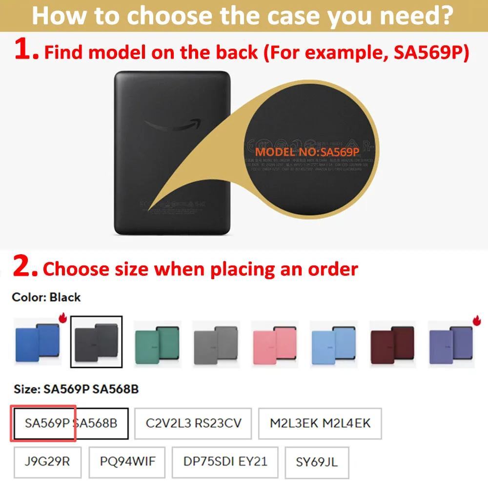 Magnetyczne etui z uchwytem do Kindle 2024 2022 2021 Paperwhite Colorsoft 10. 11. 12. generacji 6 6.8 7 cali, pokrowiec, etui, funda — zdjęcie produktu 2