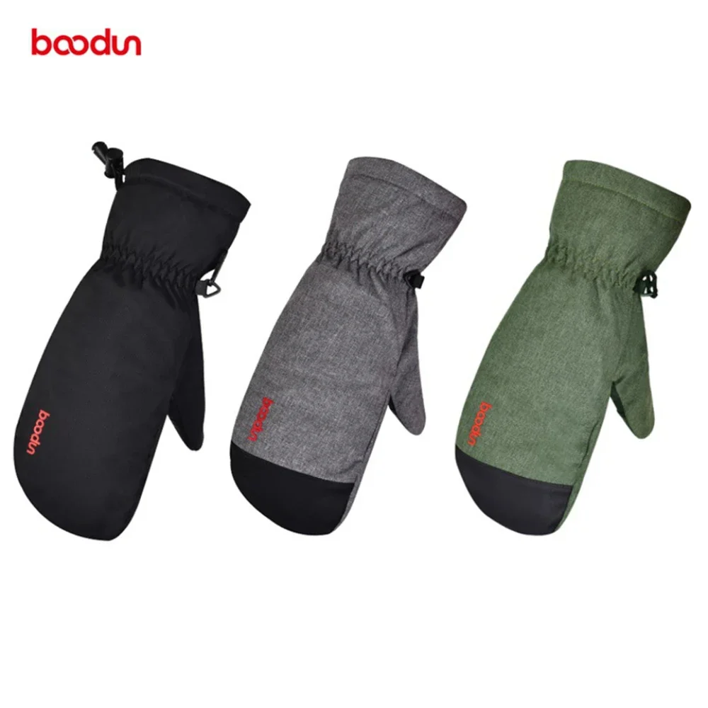 Boodun-guanti da sci invernali caldi da uomo e da donna, guanti per sport all\'aria aperta, addensati, climi freddi, antivento, guanti da Snowboard