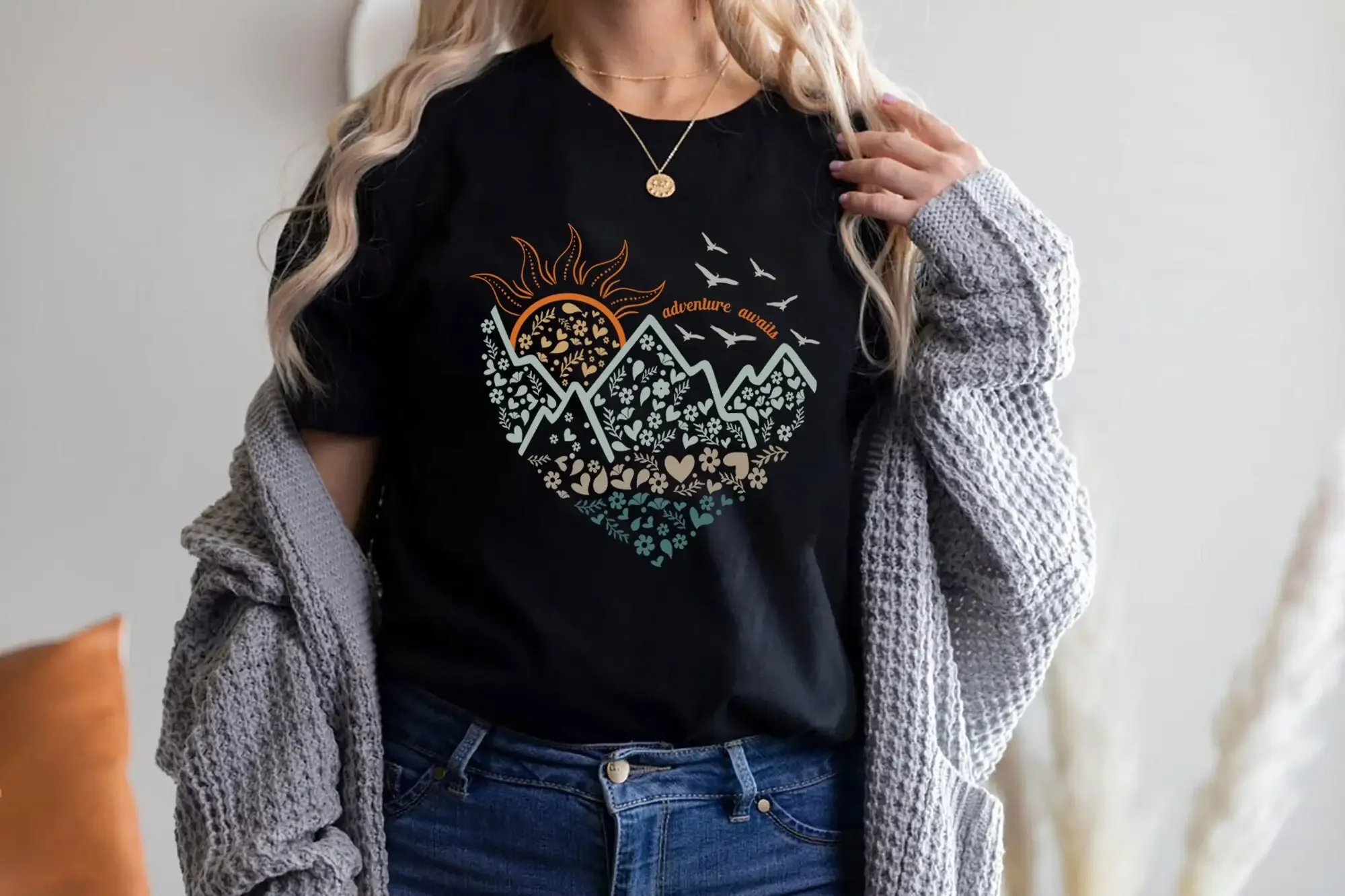Adventure Awaits T Shirt Nature Camp Lover The Great Outdoors Wanderlust Explore More Mother'S Day Mom Gift