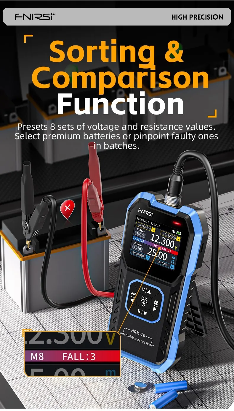 FNIRSI HRM-10 18650 Batteriespannungs-Innenwiderstandstester Hochpräziser Trithium-Lithium-Eisenphosphat-Batterietester – Detail 8