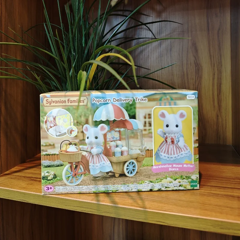 Sylvanian Families Calico Critters Filles Enfants Jouets Miniature Mignon Poupée Jouets Pour Enfants Fille Anime Figures Popcorn Livraison Tricycle