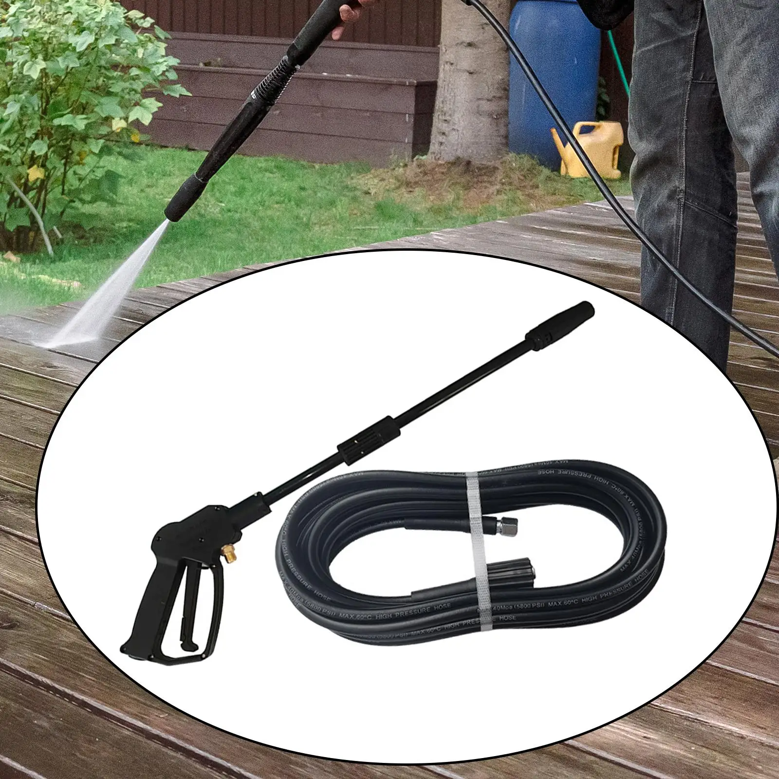 High Pressure Washer Sprayer with Wand for Balcony Yard Household Cleaning