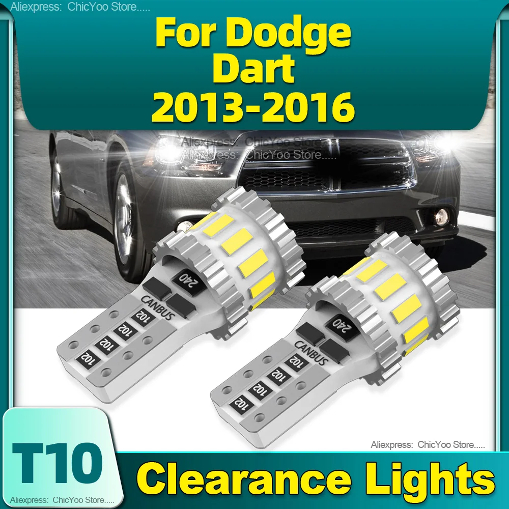 

2Pcs W5W 18SMD CSP Chip Car T10 LED 6000K White Clearance Lights Replacement Lamp For Dodge Dart 2013 2014 2015 2016