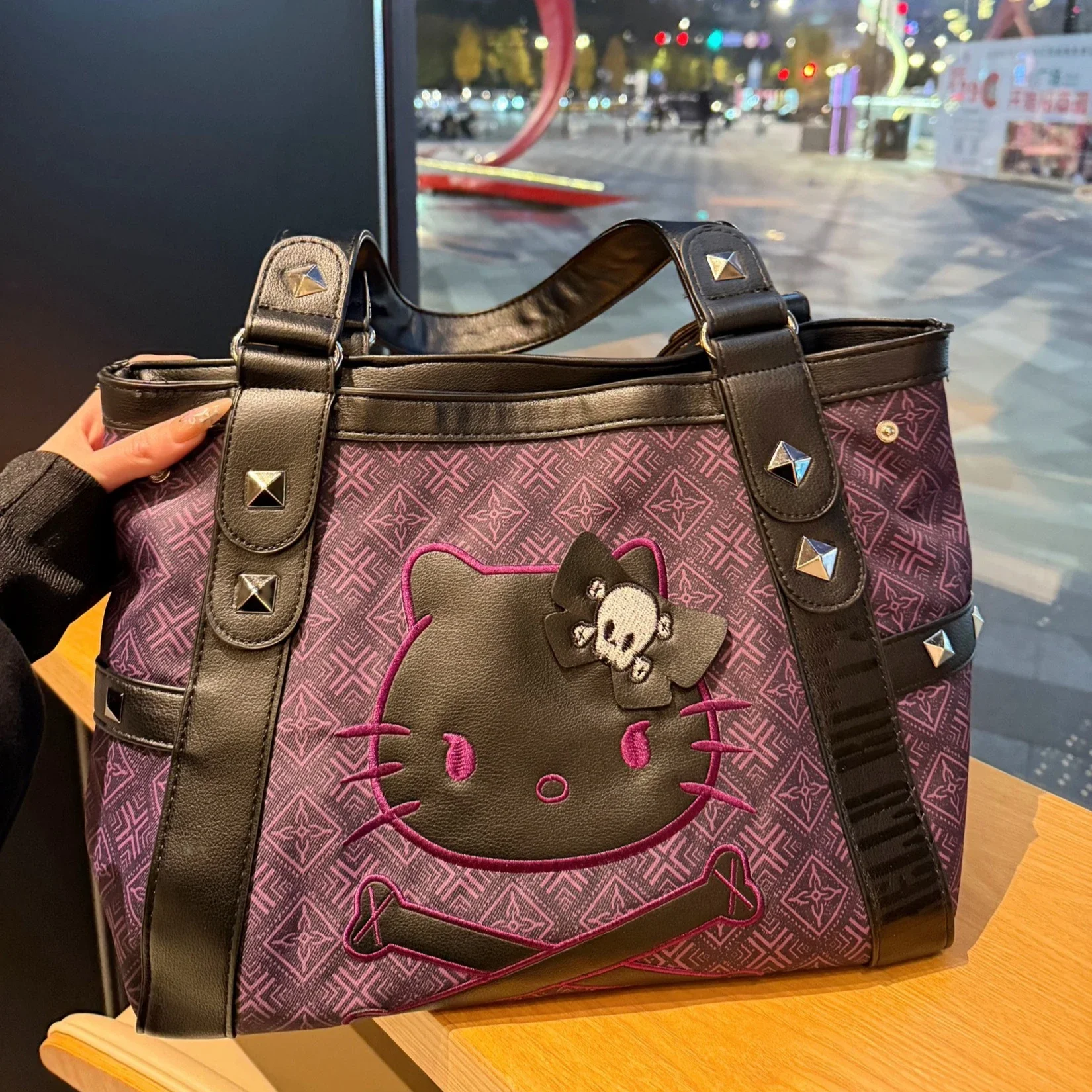 Women'S Shoulder Bag Cartoon Hellokittys Trendy Handbag European and American Large Capacity Casual Use Versatile Tote Bag