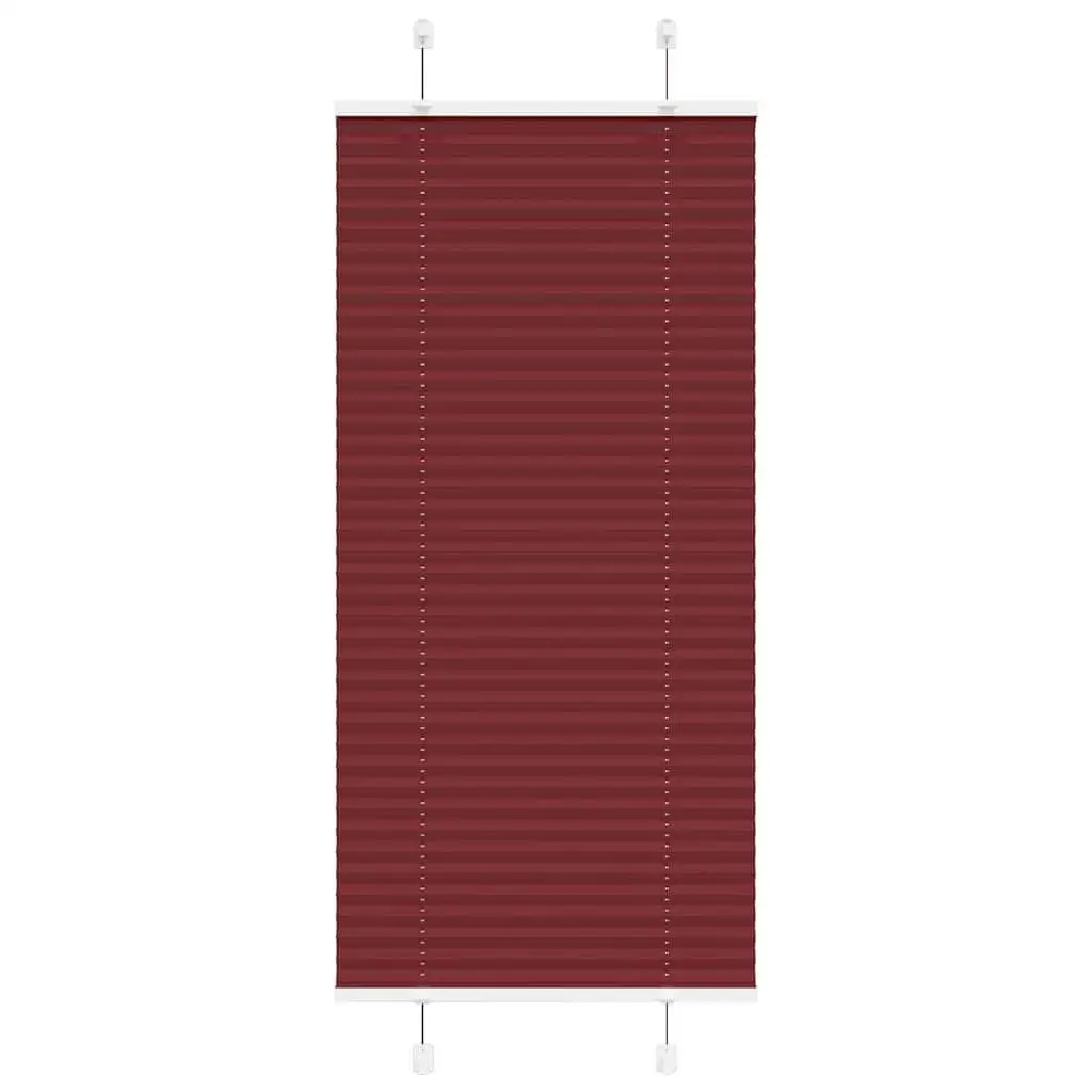 65x100 cm Bordeaux Red Pleated Blind with 64.4 cm Fabric Width - Durable Polyester Window Treatment