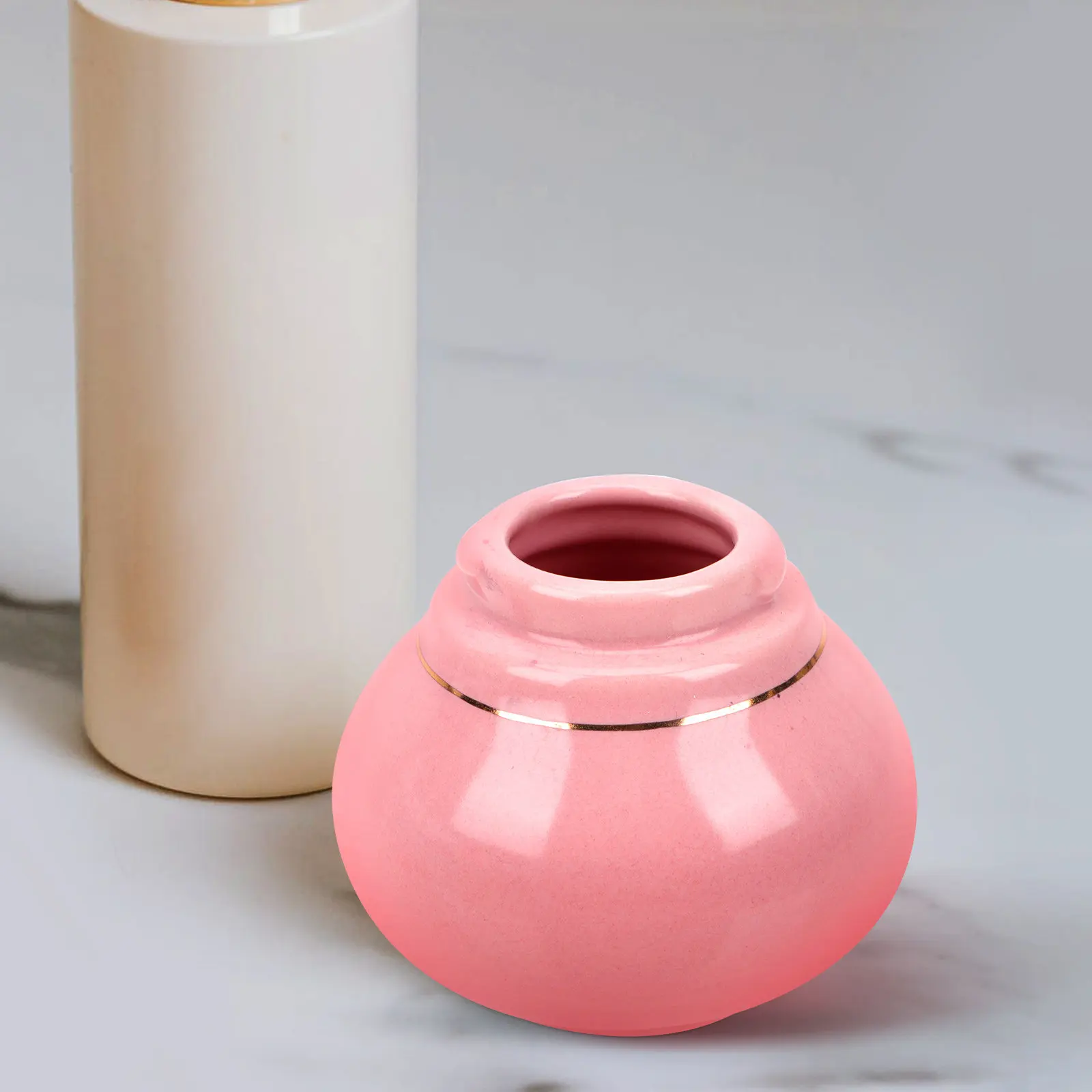 

Ceramic Chinese Medicine Powder Jar 50Ml Reusable Ointment Container with Flat Mouth for Home Facial Cream Body Butter Sample