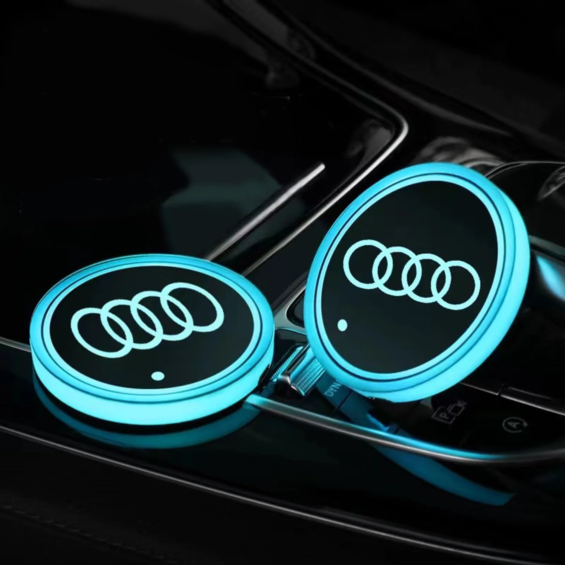 7 farben Auto LED Leuchtende Wasser Tasse Pads Untersetzer Matten Für Audi sline A4 B7 B8 B9 A3 8P 8V 8L A5 A6 C6 C5 C7 A1 A7