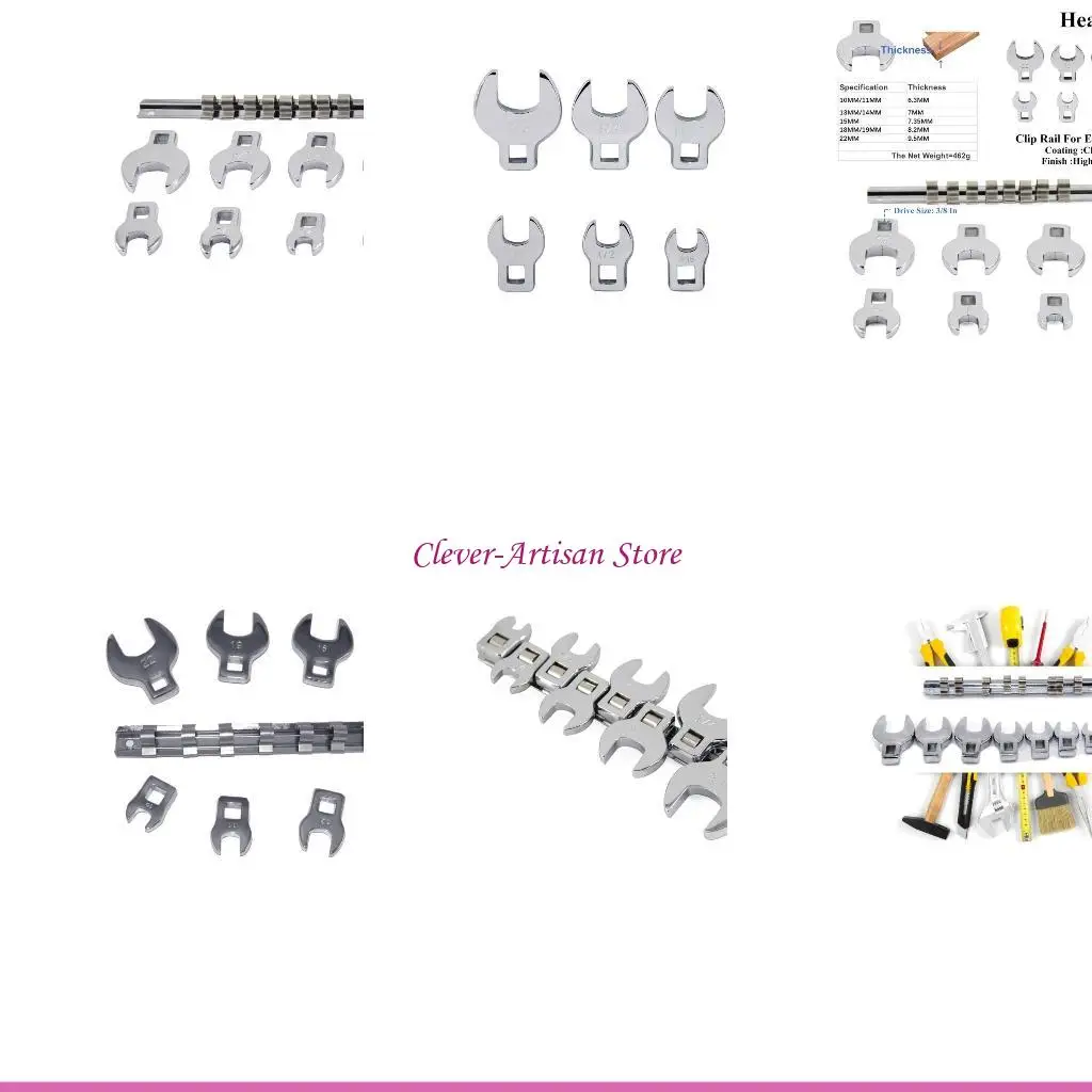 E06B 3/8 인치 드라이브 메트릭 크로우 풋 렌치 세트 10mm 11mm 13mm 14mm 16mm 18mm 19mm 22mm