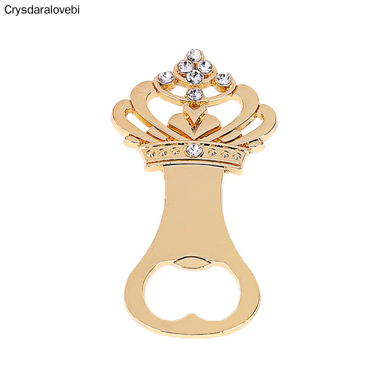 

10Pcs Creative Mini Gold Rhinestone Crown Bottle Openers Metal Key Beer Opener Presents for Baby Shower Guest Party Gifts 1 Pcs