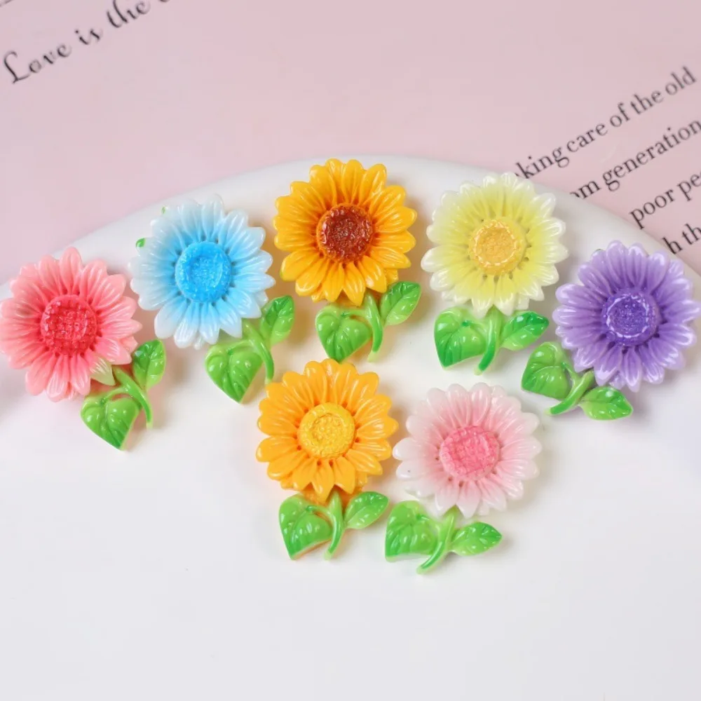 7pcs Shoe Charms ABS Decorations Accessories DIY Sunflower Clog Buckle Shoes Slides Fit Slipper Sandals
