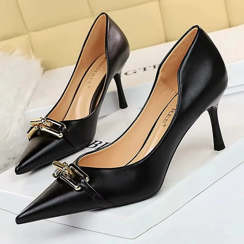 Sexy Women Fetish High Heels Glossy Shiny Metal Chain Pumps Lady Nightclub Wedding Bridal Blue Heels Stripper Shoes - view 3