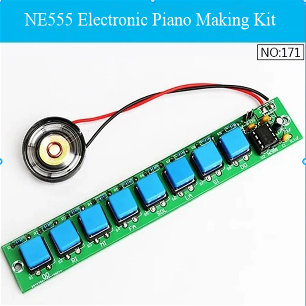 NE555 Electronic Keyboard Kit, Eight Tone Symbols, DIY Electronic Production, Loose Parts Welding Practice, Fun Teaching and Pra