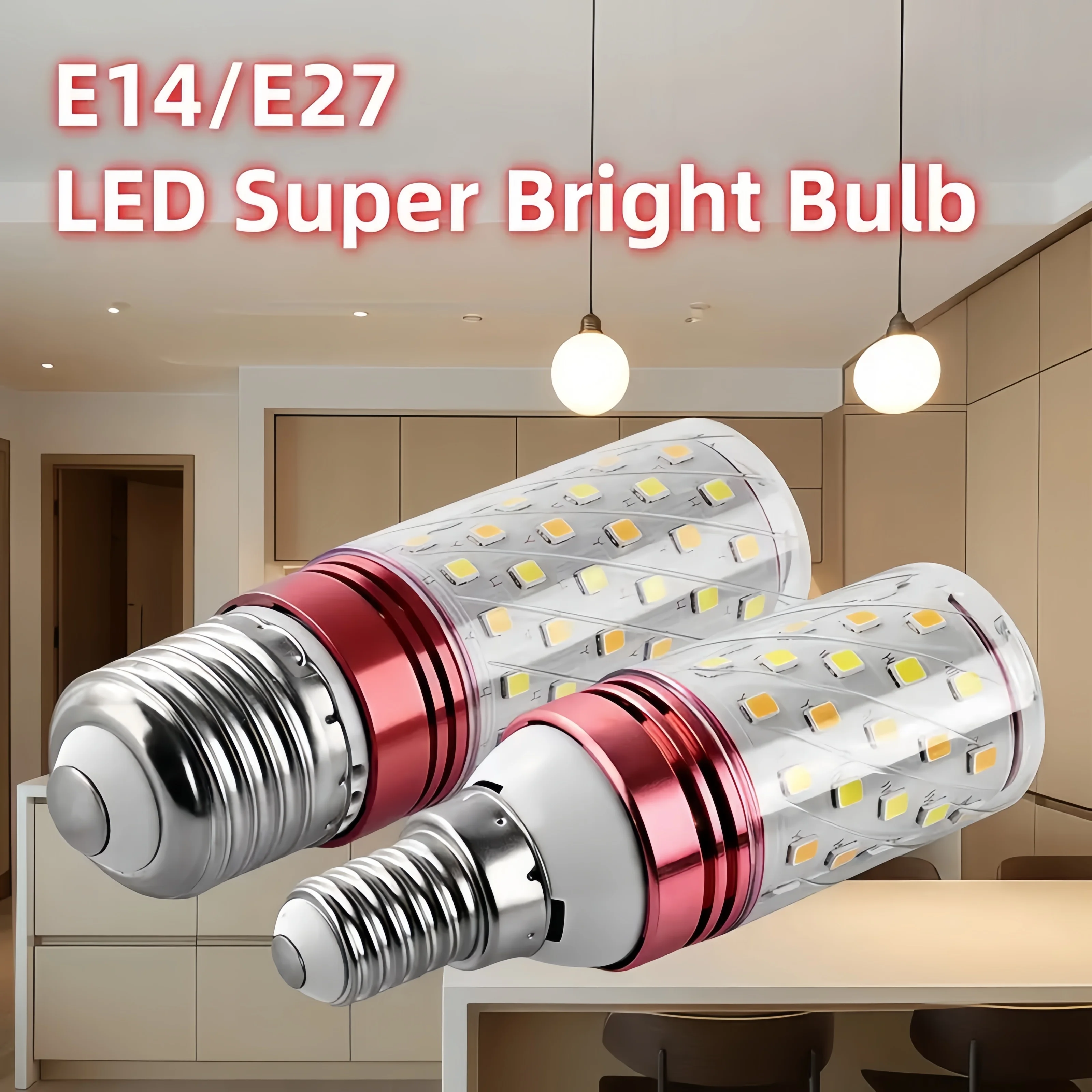 2/5PCS LED Corn Bulb E27/E14 16W AC110-220V LED Lamp Chandelier Candle Light for Garage Backyard Home Decoration