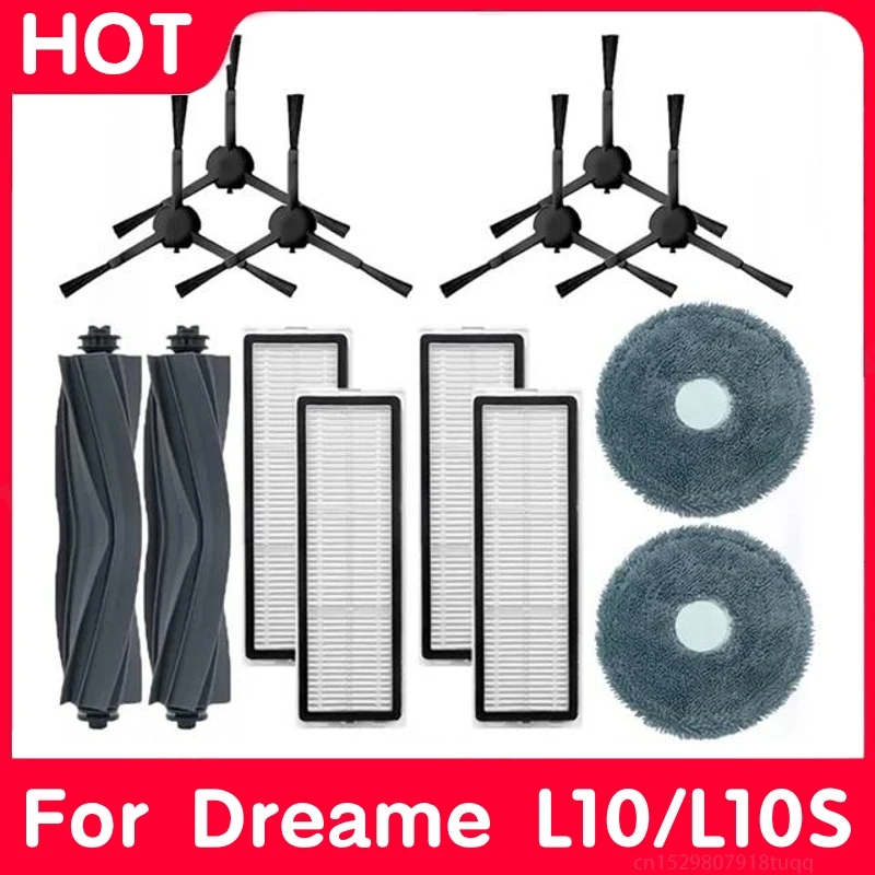 

Фильтр НЕРА Для Dreame L10S Pro RLS6L, основная боковая щетка, запчасти для пылесоса Xiaomi S10, тканевые аксессуары для швабры