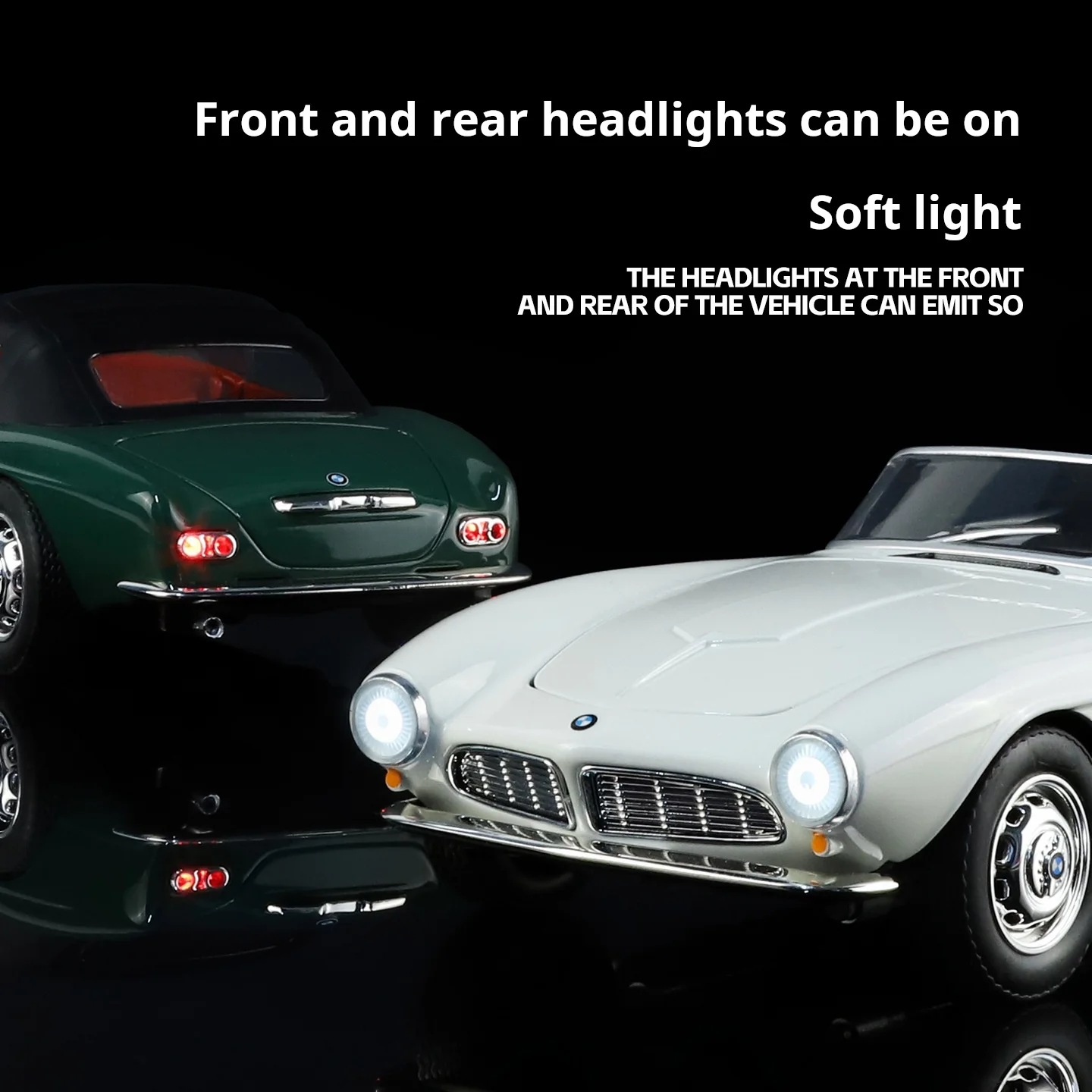 1:24 BMW 507 Classic Vintage Car Model Simulation Alloy Sports Car Model with Pull Back Toys Function Collectible Decoration