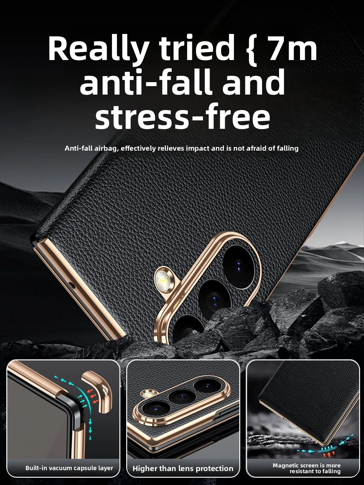 【หนังแท้หรูหรา】สําหรับ Samsung Z พับ 7 กรณีใหม่พลิกซองหนังแม่เหล็กป้องกันเต็มรูปแบบสําหรับ Samsung Z พับ 6 5 4