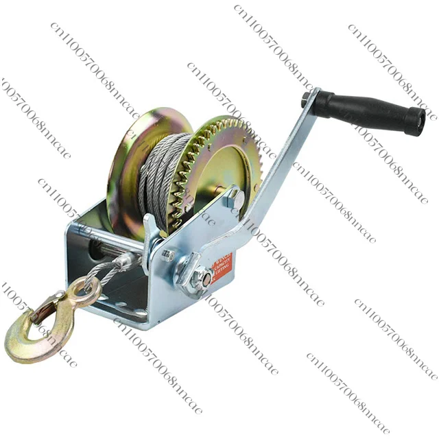 1200–2500 lb Manual Hand Winch w/ Auto Brake, Galvanized Steel Cable & Two-Way Ratchet for Boat Trailer Pontoon & ATV Hauling