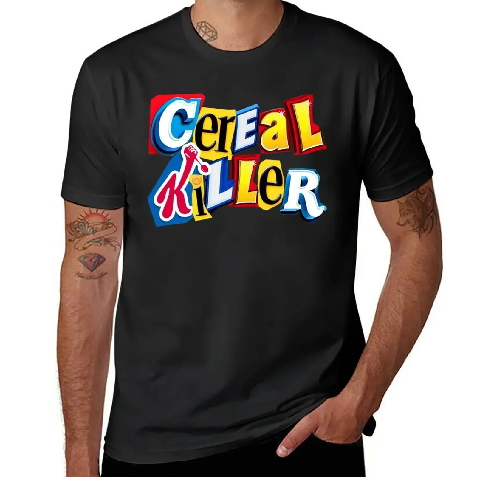 Cereal Killer Ransom Note T-Shirt oversized graphic tee man clothes clothes for men