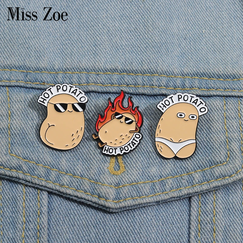 

Cute Humanoid Potato Enamel Pins Custom HOT POTATO Brooches Lapel Badges Plant Funny Jewelry Gift for Friends