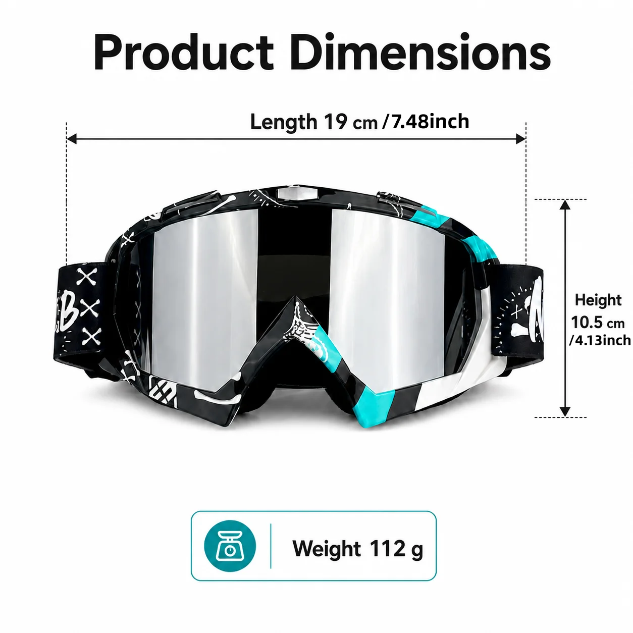 MX ATV Mountain Downhill Goggles UV400 Protection HD Anti Impact Wind Dust Proof Goggles for Riding Skiing Offroad Sports