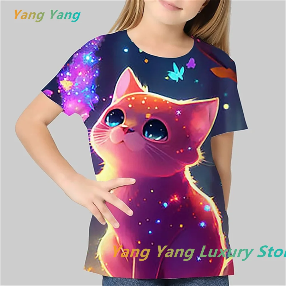 New Cute Kids Girls' T Shirt Graphic Outdoor 3d Print Kid Short Sleeve Clothes For Girls Casual Men Clothes Women T-shirt Tops