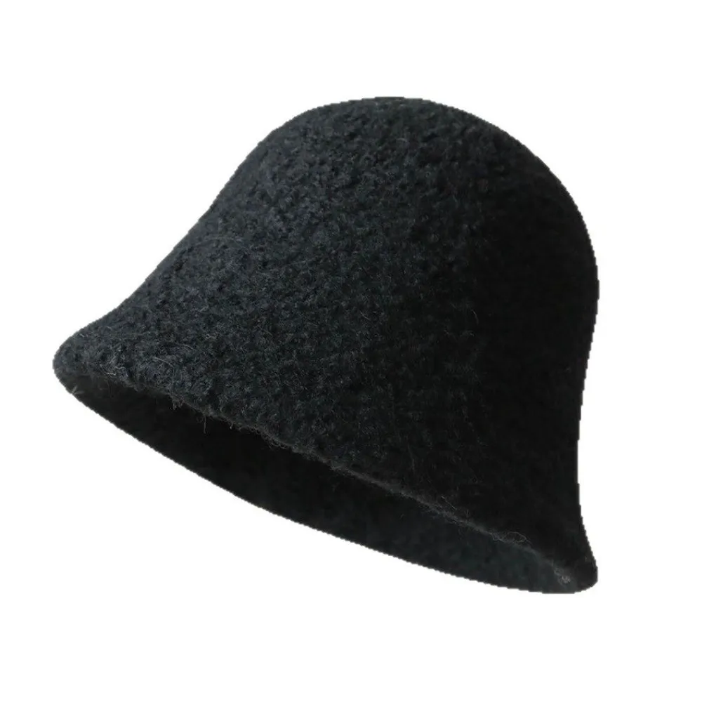 قبعة دلو صوف كاجوال سميكة تحافظ على الدفء قبعة دافئة مقاومة للرياح قبعات صياد السمك للنساء