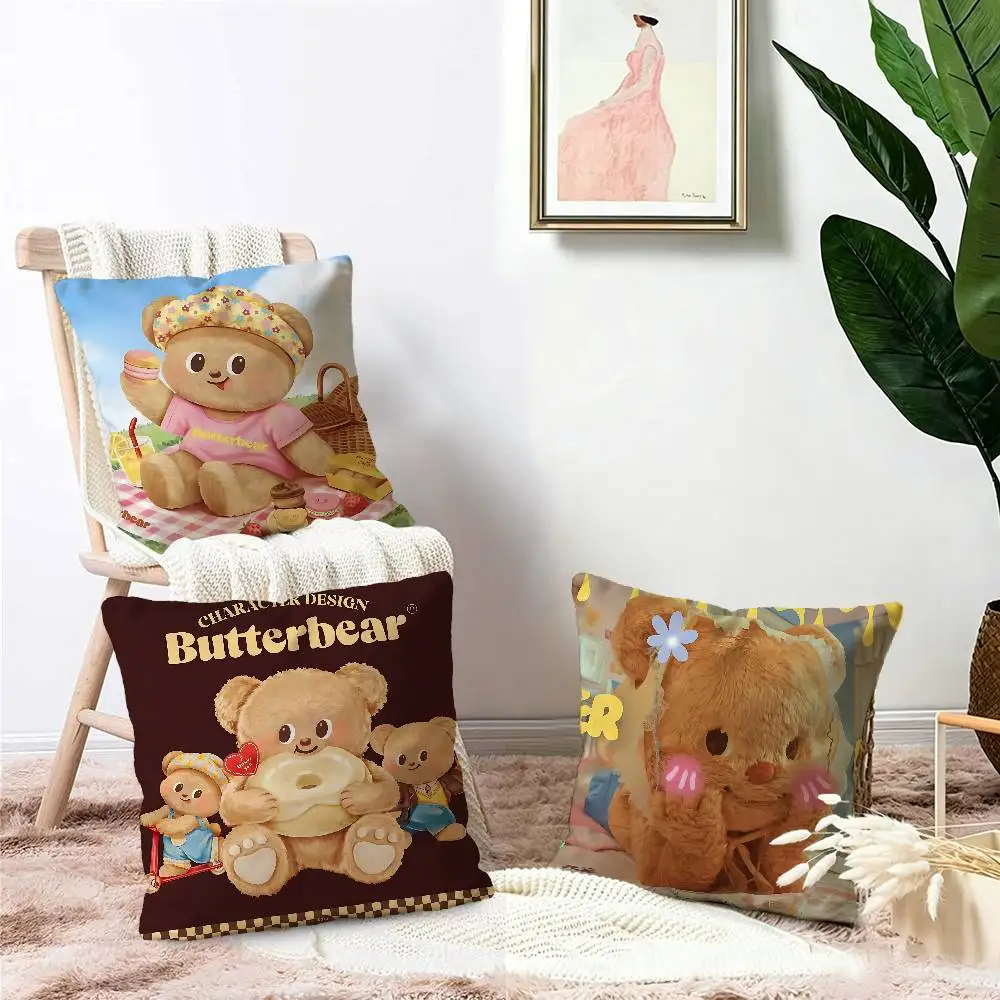 Cute B-butter Bear Pillow Gifts Home Office Furnishings Bedroom Sofa Car Cushion Cover case 45x45cm