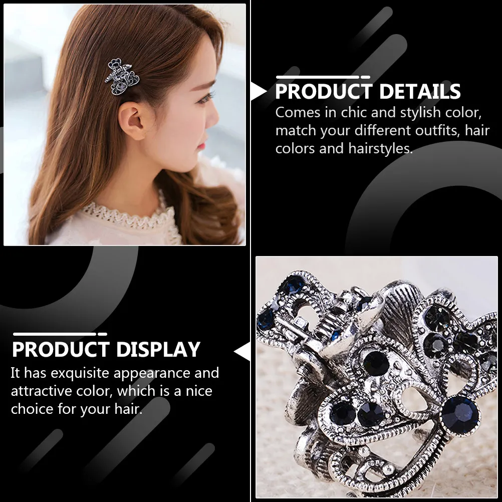 2 шт. стильных маленьких заколок-крабов для волос для повседневного использования, вечеринок, выпускных, свадеб, дней рождения, рождественских фотосессий, макияжа