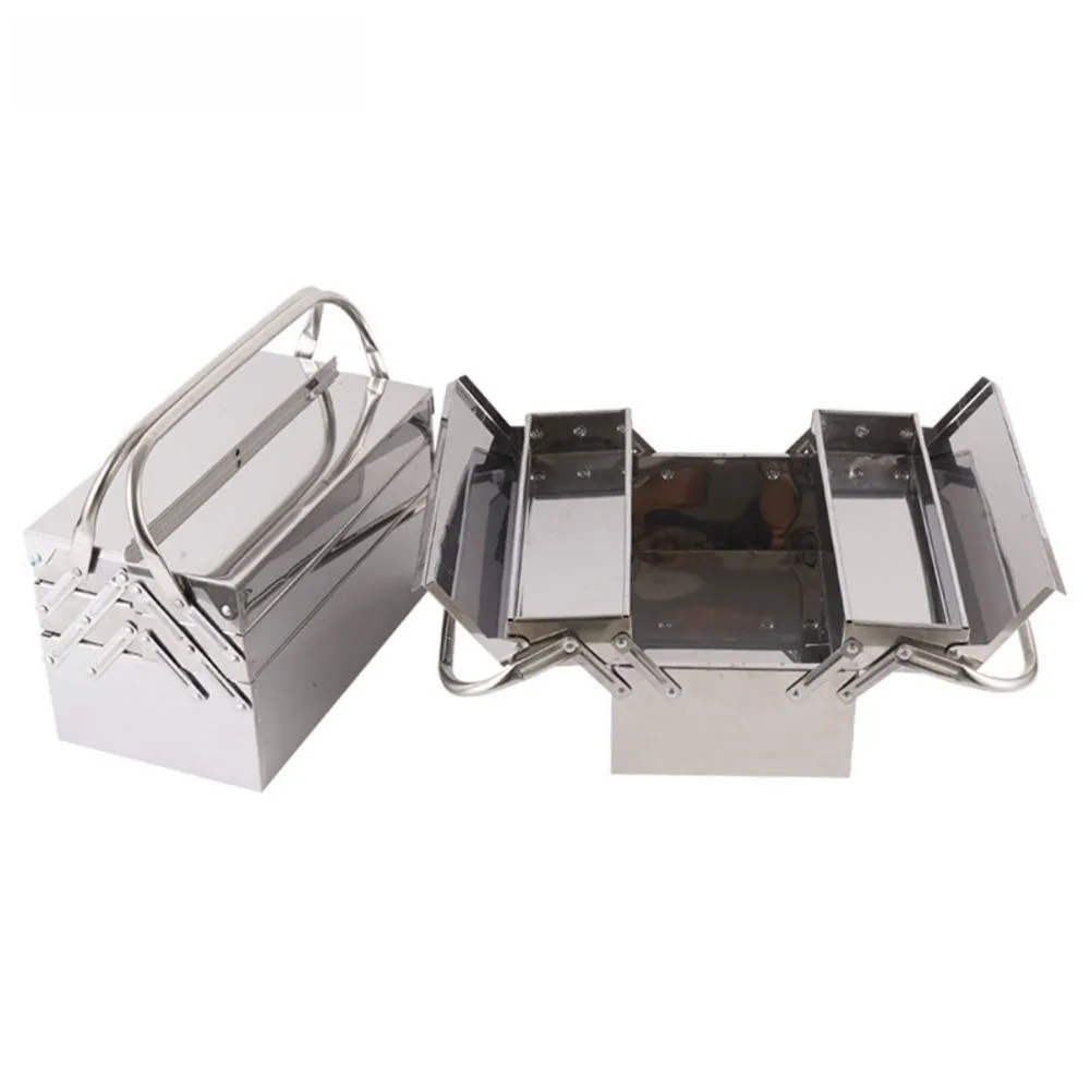 3 Layer 5 Tray Cantilever Tool Box Retractable Design Stainless Steel Metal Tool Storage Box High Hardness Rustproof