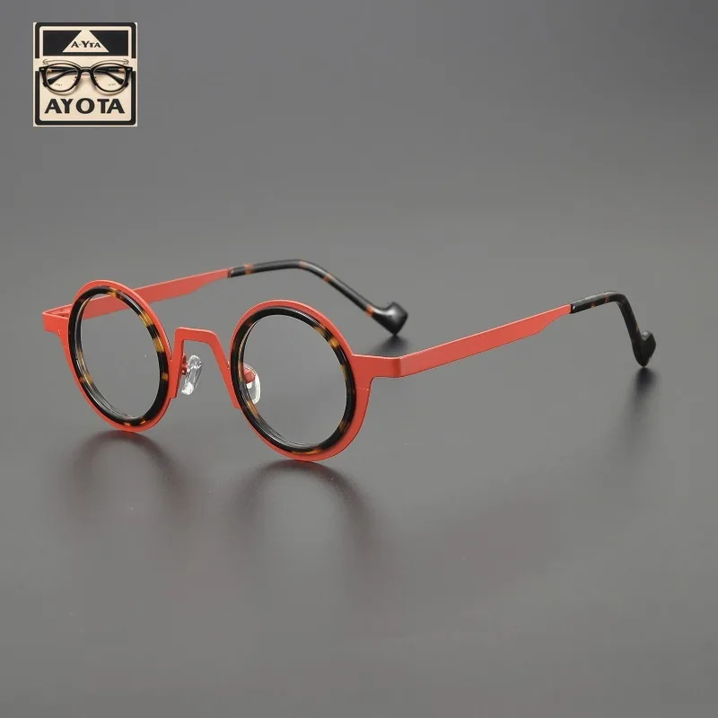 

New Ultra Light Circular Eyeglass Frame for Women Retro Acetate Titanium Handmade Optical Reading Men's Prescription Eyewear