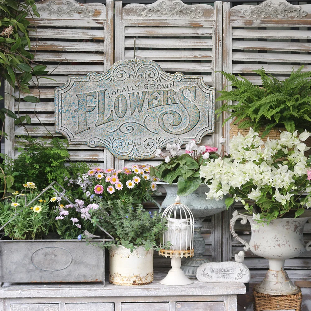 Special for garden wrought iron ornaments creative design wall hanging wholesale retro style art iron
