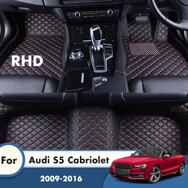 

RHD Custom Car Floor Mats For Audi S5 Cabriolet 2016 2015 2014 2013 2012 2011 2010 2009 Auto Interiors Accessories Carpets Cover