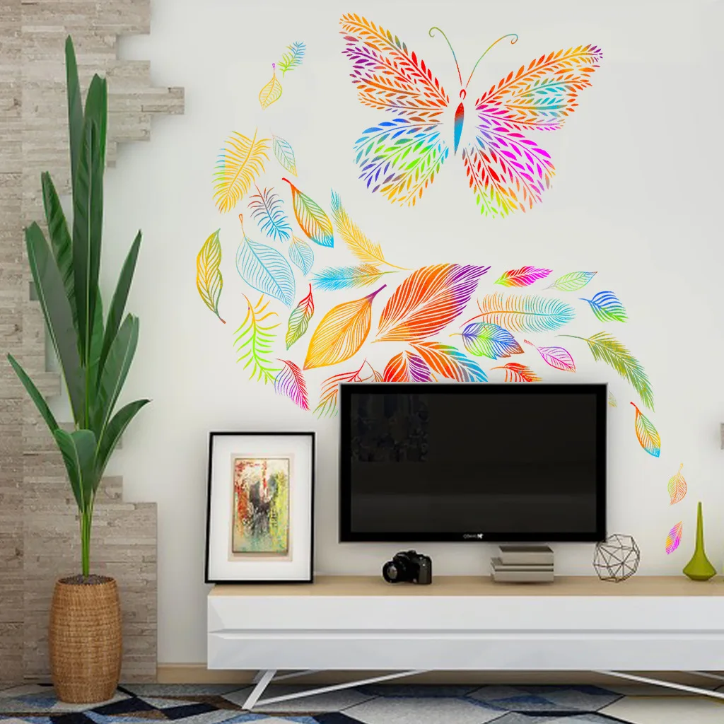 

​​Iridescent Butterfly Wall Decals - Frosted PVC Stickers for Bedroom & Living Room Decor
