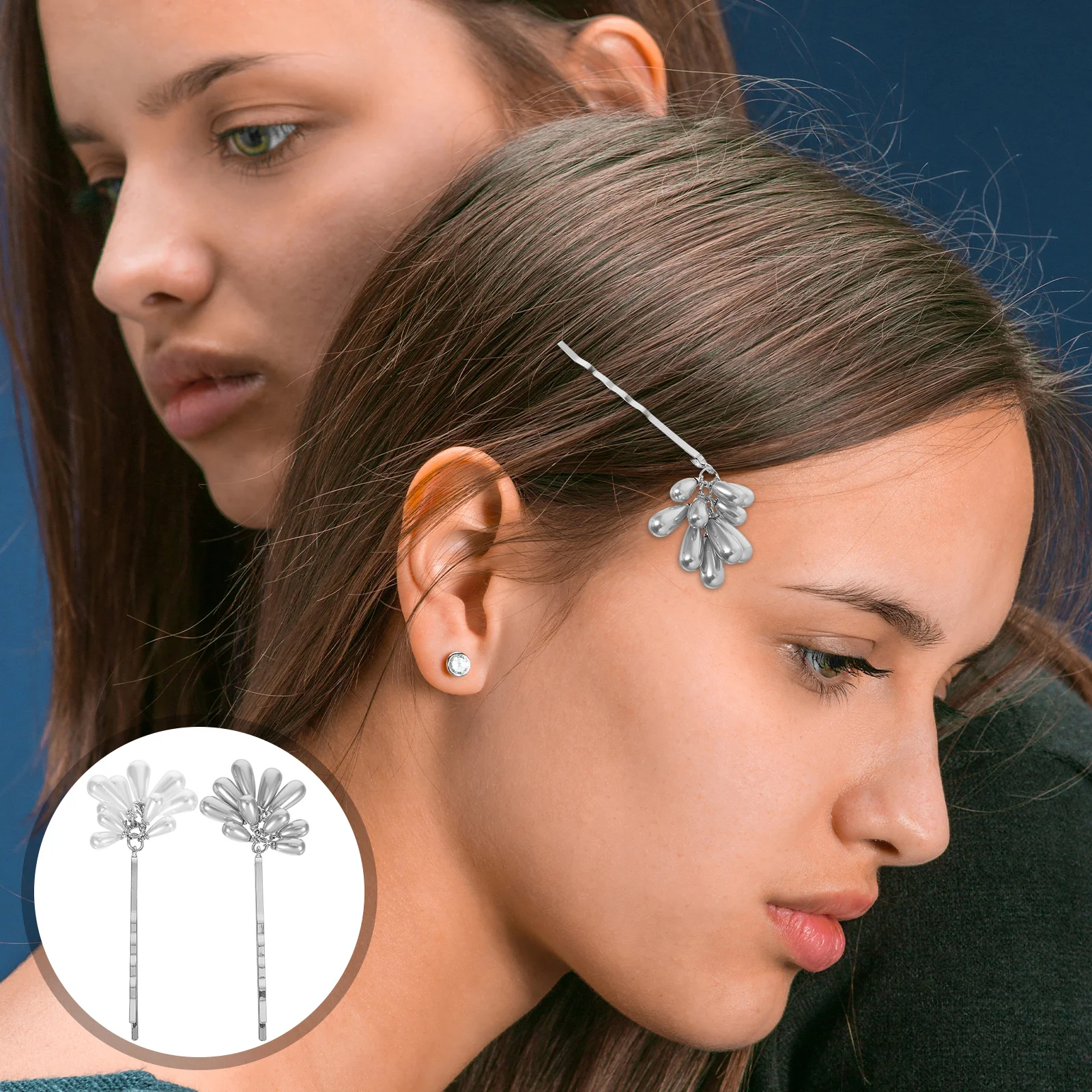 

2pcs Pearl Beaded Metal Barrettes Non-Slip Bobby Pin Clips Elegant Secure Design For Daily Party Bridal Bridesmaid Wedding Side