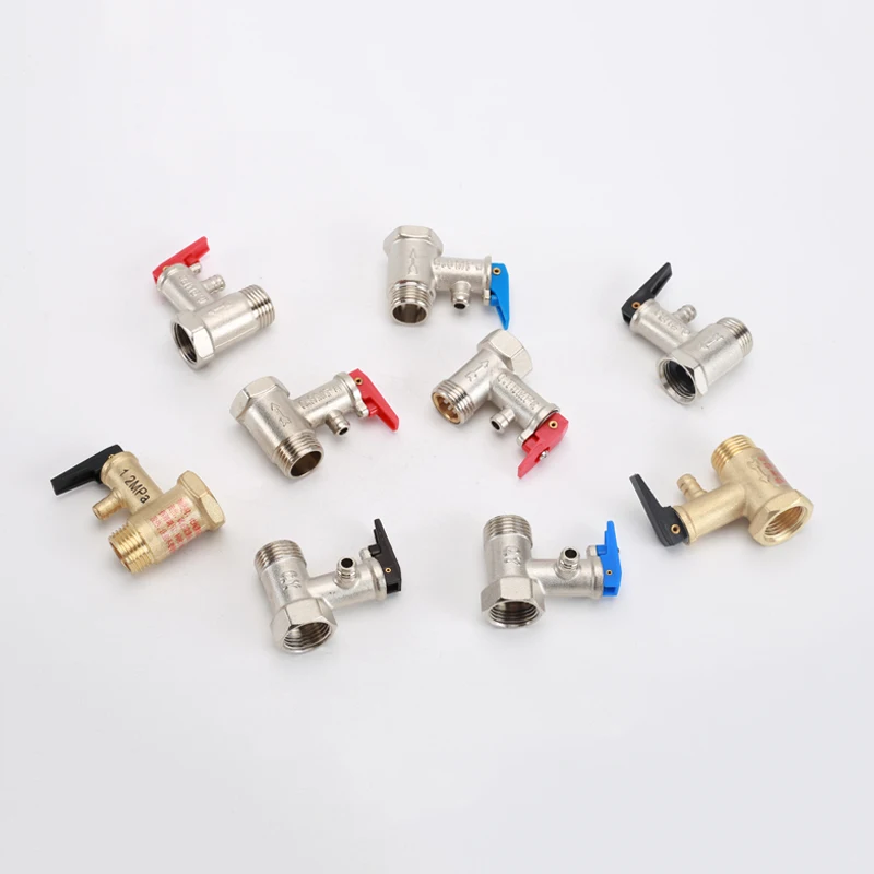 Valvola di sicurezza 3/4 "1/2" per scaldabagno con interruttore maschio femmina giunto in rame raccordo unidirezionale valvola di ritegno limitatrice di pressione