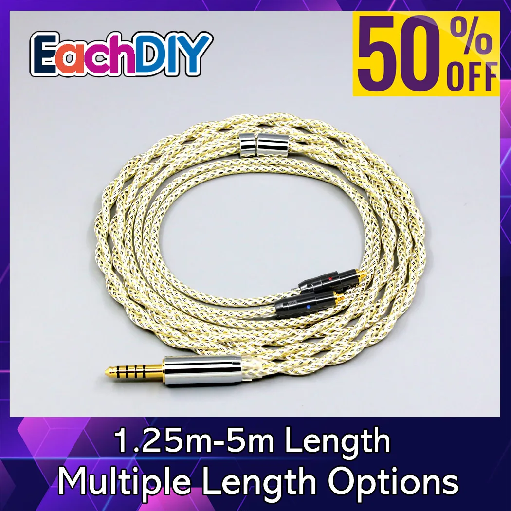 TypeS 23AWG Litz Shielding Silver OCC Earphone Cable For Shure SRH1540 SRH1840 SRH1440 Headphone LN008924