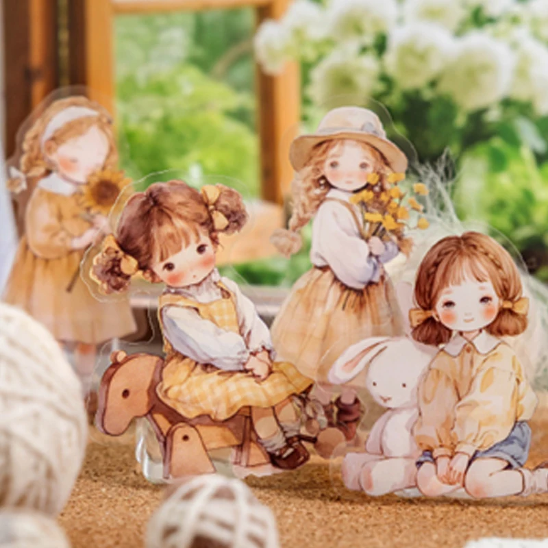 Mr. Paper 40 ورقة/حقيبة، حزمة ملصقات بالحبر الأبيض PET - سلسلة بيت الدمية، صندوق هدايا سجل القصاصات، إطار الصورة، جراب الهاتف، دفتر الملاحظات