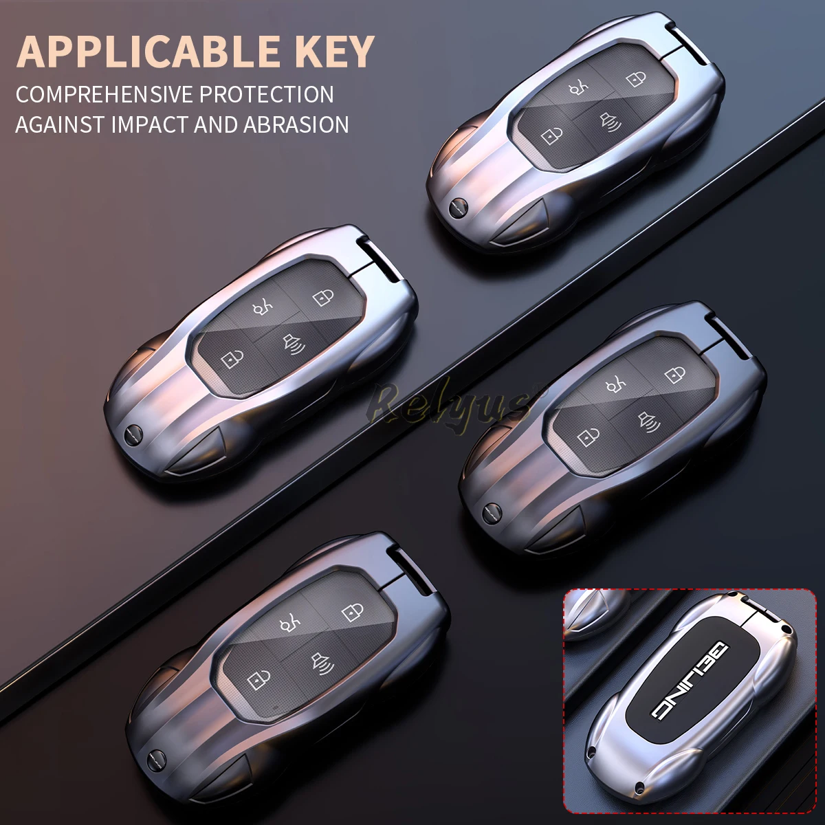 Zinc Alloy Silicone Car Key Case Cover Shell For Baic Beijing U5 Plus EU5 U7 BJ40 BJ60 BJ30 BJ80 Pro X7 X55 B30 Car Accessories