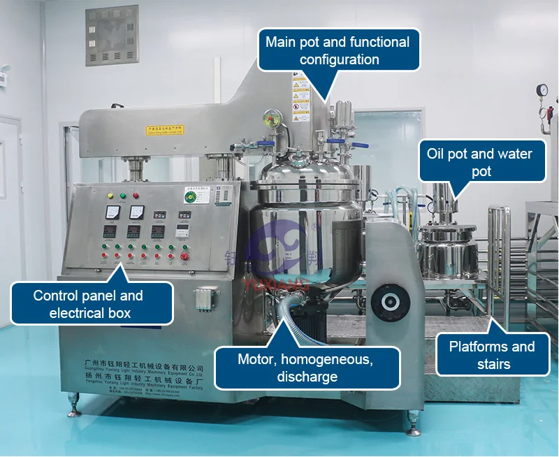 Skin Care Cream Production Equipment Gel Vacuum Homogenizer Emulsifier Mixer Cosmetic Making Machine