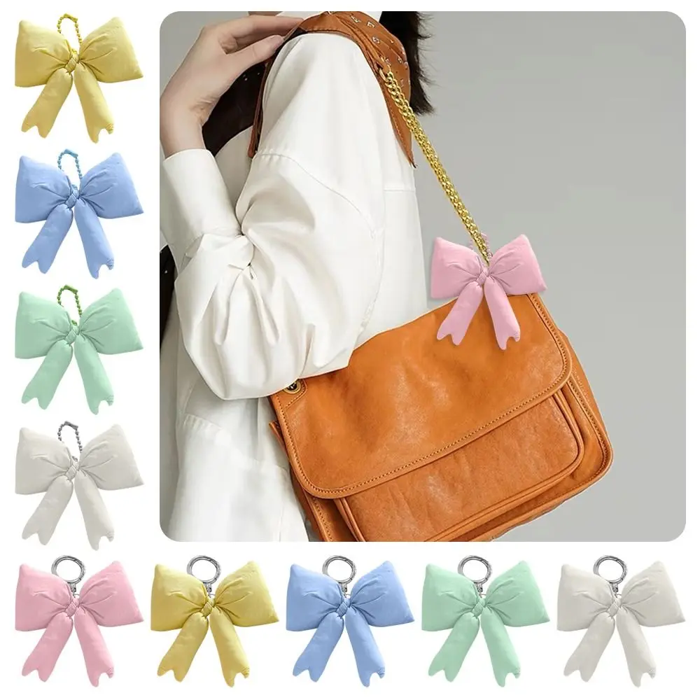 Colored Bow 3D Bow Decoration Cotton Candy Style 3D Design Sweet Bag Pendant Sweet Decoration Cute Charm Women's Pendant