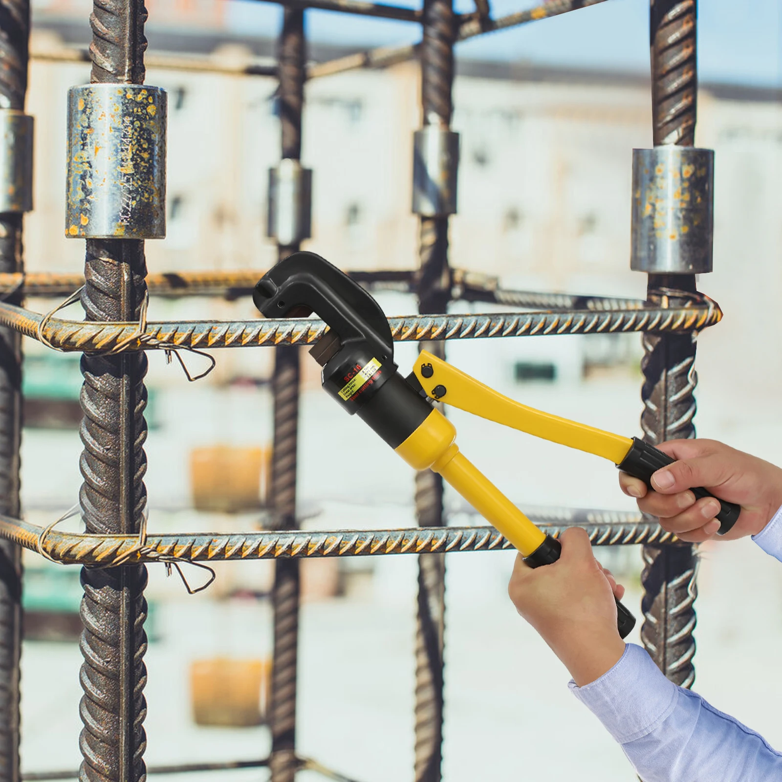 

8-тонный гидравлический резак для арматуры, портативные ножницы для стальных прутков с ящиком для инструментов для строительства и электротехнических работ